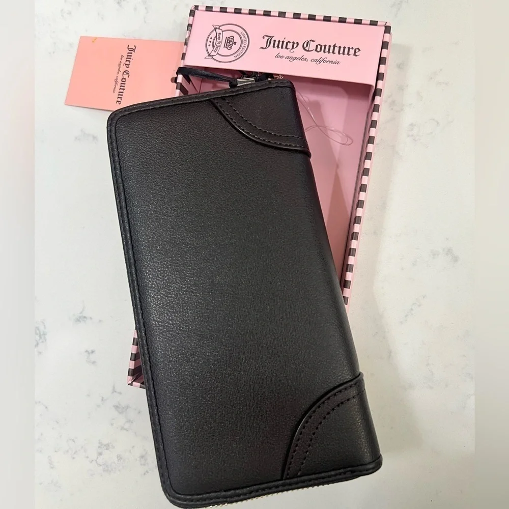 Juicy Couture Blush and Black Embroidered Wallet